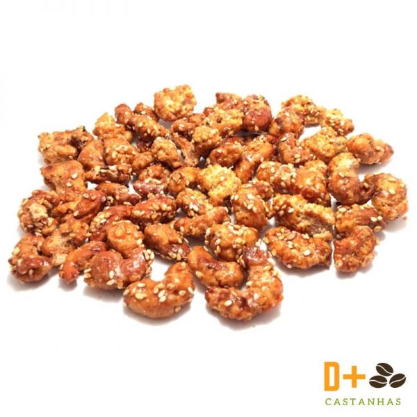 Castanha de Caju Natural Caramelizada com Gergelim